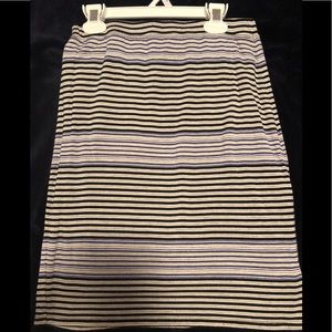 Max Studio Soft Knee-Length Striped Skirt